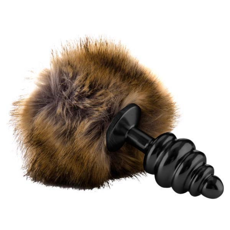 Ouch! Extra Feel Bunny Tail Buttplug - Black